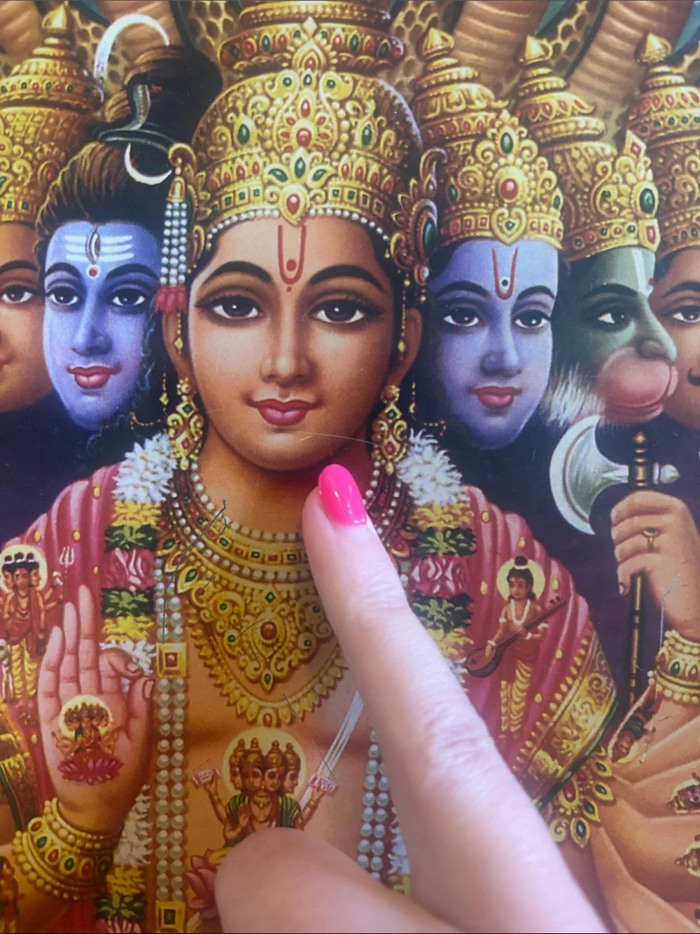 Vintage Hindu Goddess Tin Box with Handle
